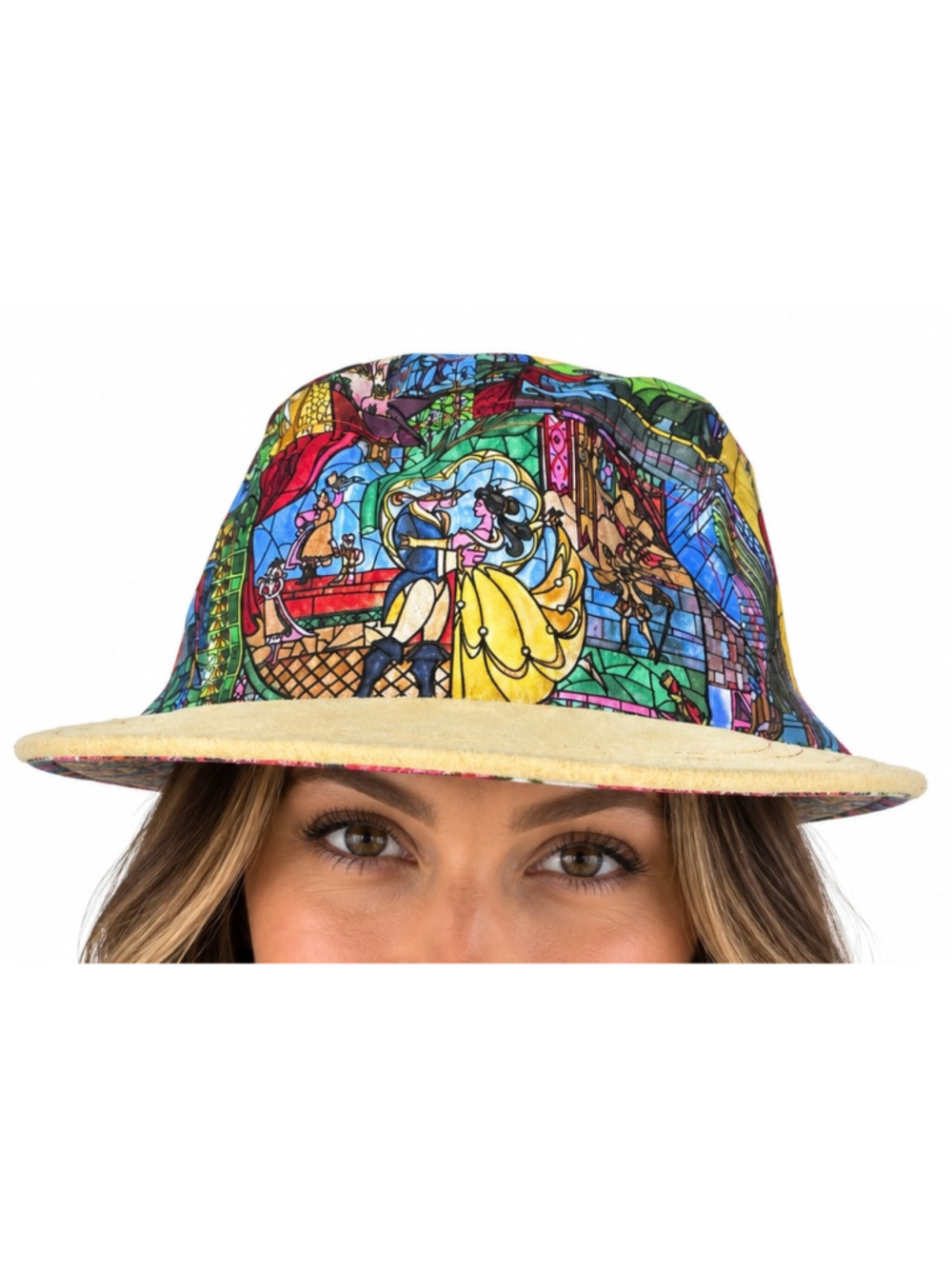 Misallati Hat Club Beauty & The Beast Stained Glass Rose Camper Strapback Hat